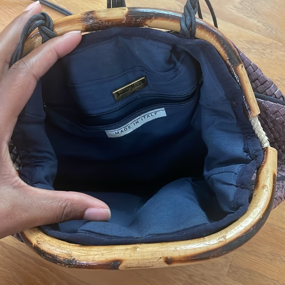 Vintage Neiman Marcus purple Straw Crossbody Bag - Picture 9 of 16